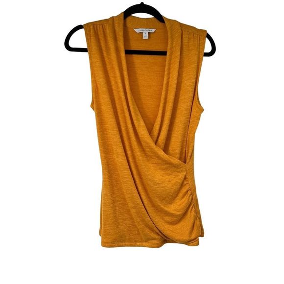 41 Hawthorn Tops 4 Hawthorn Mustard Benni Faux Wrap Sleeveless Top